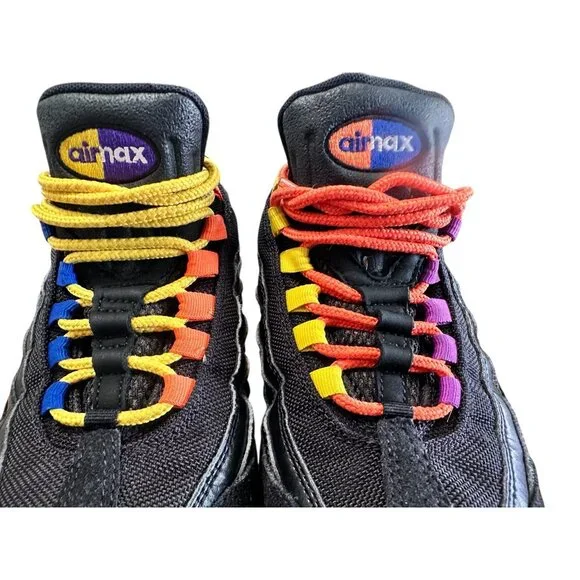 RARE Nike Air Max 95 Premium NY vs LA Shoes Mens 6.5 Women 8 Black Suede Leather - Picture 16 of 16